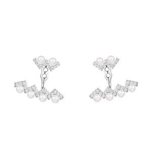 APM MONACO Chic Pearl and Silver Plated Stud Earrings